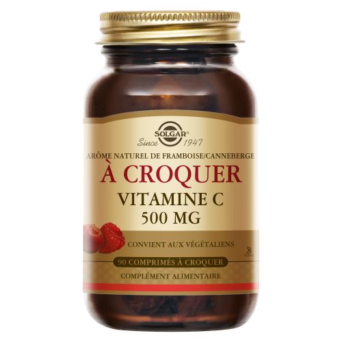 SOLGAR VITAMINE C à croquer Framboise - 90 comprimés