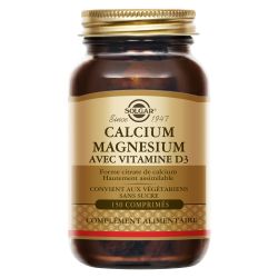 SOLGAR CALCIUM MAGNESIUM avec VITAMINES D3 - 150 Comprimés