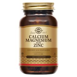 SOLGAR CALCIUM MAGNÉSIUM ZINC - 100 Comprimés