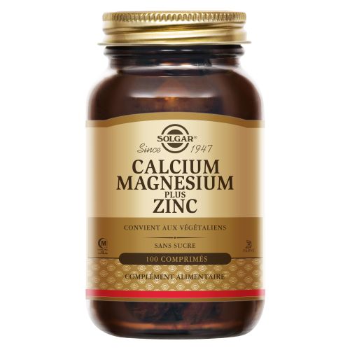 SOLGAR CALCIUM MAGNÉSIUM ZINC - 100 Comprimés