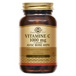 SOLGAR VITAMINE C 1000 avec ROSE HIPS - 100 Comprimés