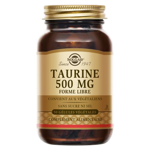 SOLGAR TAURINE 500mg - 50 Gélules Végétales