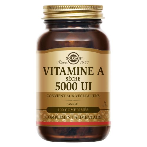 SOLGAR VITAMINE A Sèche 5000 UI - 100 Comprimés