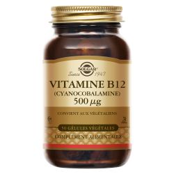 SOLGAR VITAMIN B12 500mcg Cyanocobalamin - 50 Capsules