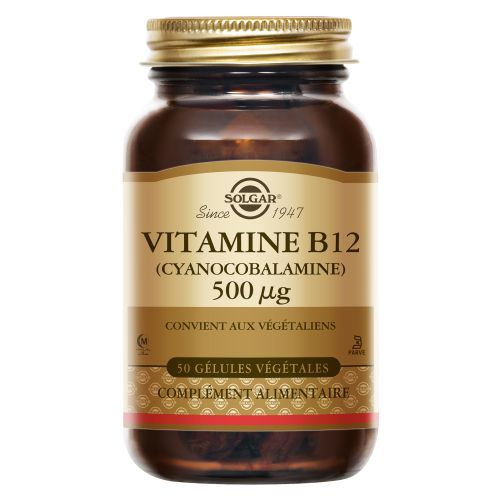 SOLGAR VITAMIN B12 500mcg Cyanocobalamin - 50 Capsules