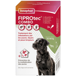 BEAPHAR FIPROTEC Combo Pipettes Puces Tiques et Poux Broyeurs