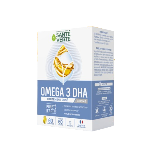 SANTÉ VERTE OMEGA 3 1000 MG DHA 60 CAPSULES