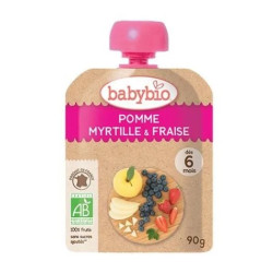 BABYBIO GOURDE FRUITS + 6 Mois Pomme Fraise Myrtille - 90g