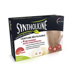 SYNTHOKINE Ceinture Réutilisable - 4 Recharges Auto Chauffantes