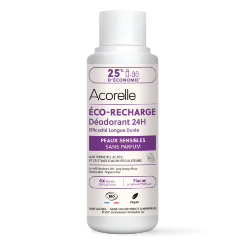 ACORELLE DÉODORANT BIO Eco-Recharge Peaux Sensibles Sans Parfum