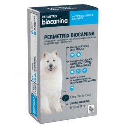 BIOCANINA PERMETRIX Anti-Parasitaires Chien Moyen - 3x2.5ml3x4ml