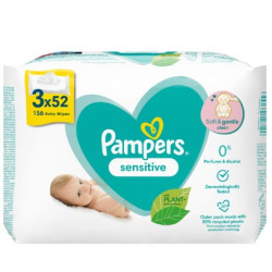 PAMPERS SENSITIVE Lingettes - 3x52 Lingettes