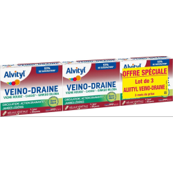 ALVITYL VEINO - DRAINE Vigne Rouge Cassis Ginkgo - 3x30 Gélules