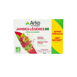 ARKOFLUIDES Jambes Légères BIO - 20 Ampoules + 10 Ampoules