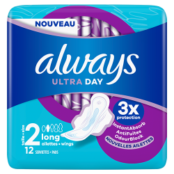 ALWAYS ULTRA Long (Taille 2) - 12 Serviettes Hygiéniques avec