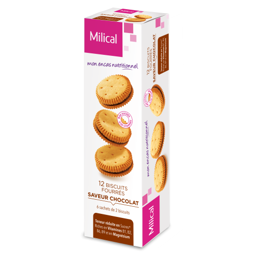 MILICAL BISCUITS fourrés saveur Chocolat - 12 Biscuits