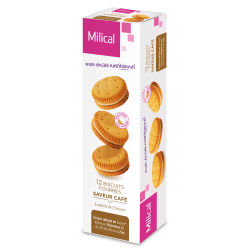 MILICAL Coffee-flavored filled cookies 12 cookies