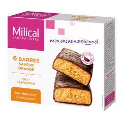 MILICAL Slimming Bar Chocolate Orange - 6 bars