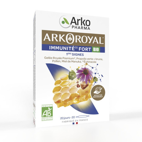 ARKOROYAL Immunité Fort BIO Gelée Royale Propolis - 20 Ampoules