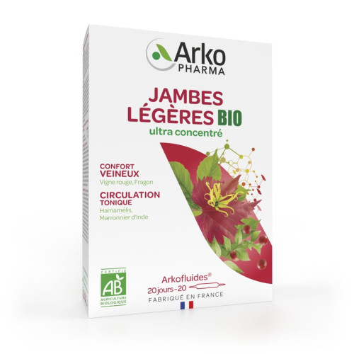 ARKOFLUIDES Circulation Jambes Légères BIO - 20 Ampoules