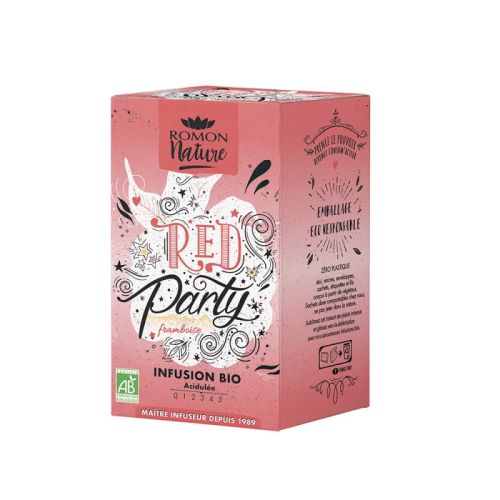 ROMON NATURE TISANE Red Party Framboise Bio - 16 Sachets