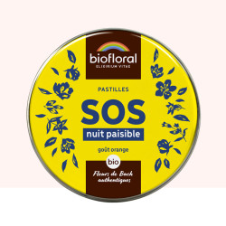 BIOFLORAL PASTILLES SOS Nuit Paisible BIO Goût Orange - 50g