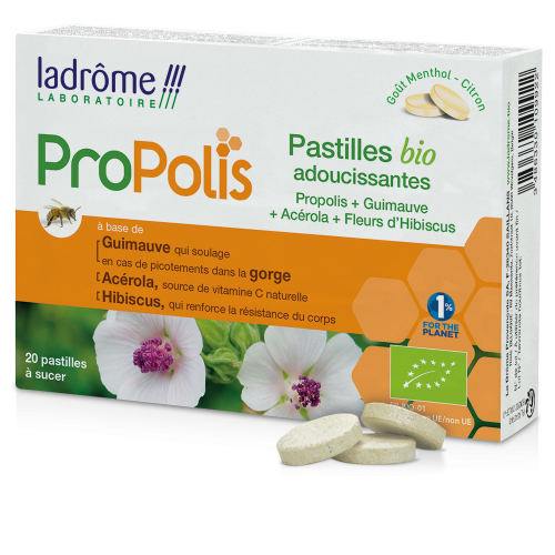 LADRÔME PROPOLIS Pastilles Adoucissantes Goût Menthol Citron