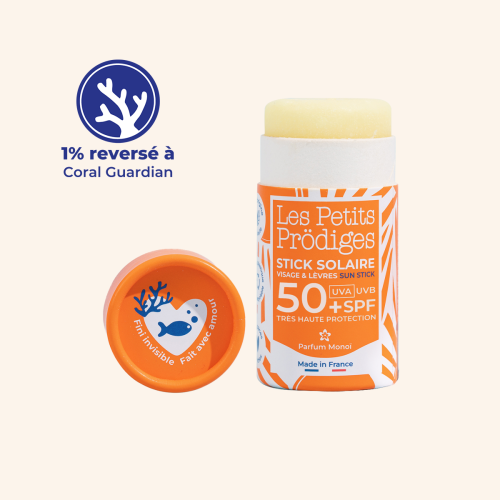 LES PETITS PRÖDIGES SOLAIRE SPF50+ Stick Visage et Lèvres Monoï