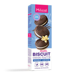 MILICAL BISCUITS Cacao Fourrés Saveur Vanille - 4 Sachets de 2