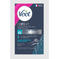 VEET EXPERT CIRE FROIDE Peaux Sensibles Aisselles - 16 Bandes