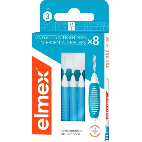 ELMEX BROSSETTES INTERDENTAIRES Taille 3 1.1mm - 8 Brossettes