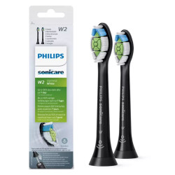 PHILIPS OPTIMAL WHITE W2 Noire - Lot de 2 Têtes de Brosse à Dent