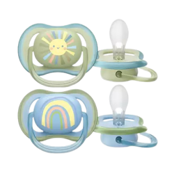 AVENT SUCETTE ULTRA AIR 0-6 Months Blue/Green - 2 Soothers