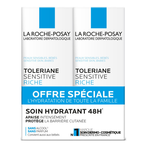 TOLÉRIANE Sensitive Crème Riche Soin Hydratant 48h - Lot de