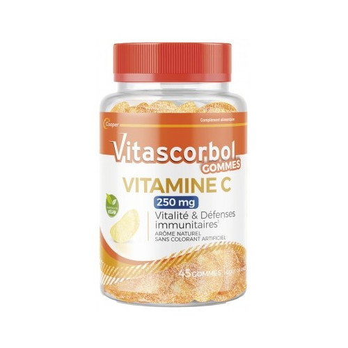 VITASCORBOL GOMMES Vitamine C 250mg Goût Orange - 45 Gummies