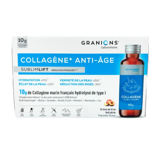 GRANIONS COLLAGÈNE+ ANTI-ÂGE Sublimlift Shot Goût Pêche - 10