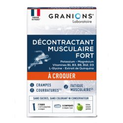 GRANIONS DÉCONTRACTANT MUSCULAIRE FORT Goût Pomme - 2x15 Comprimés à Croquer