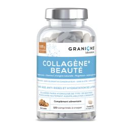 GRANIONS COLLAGÈNE + BEAUTÉ Anti-Age Anti-Rides et Hydratation de la Peau - 120 Comprimés