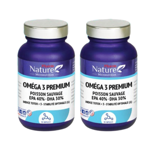 PHARM NATURE Oméga 3 Premium Poisson Sauvage - Lot de 2x60