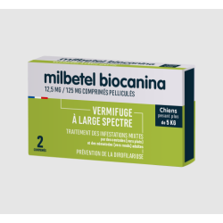 BIOCANINA MILBETEL Chien +5kg Vermifuge - 2 Comprimés